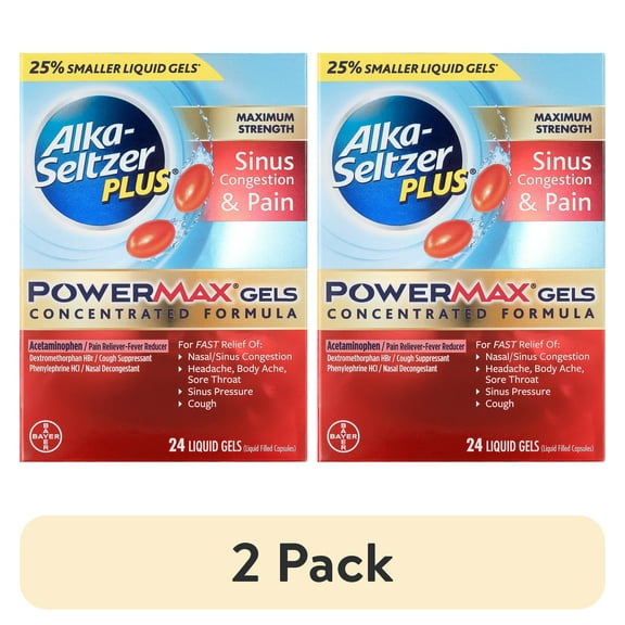 Alka-Seltzer Plus Powermax Sinus & Cold Medicine, Liquid Gels, 24 Count