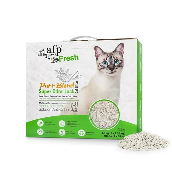 (2 pack) All For Paws Natural Cassava & Tofu Cat Litter, 10lb, Unscented – Sustainable Tofu Cat Litter with Strong Clumping