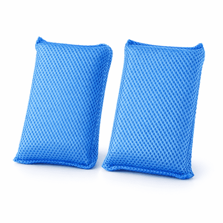 2 pack All Purpose Microfiber Mesh Sponge Set Home Bathroom Kitchen Auto