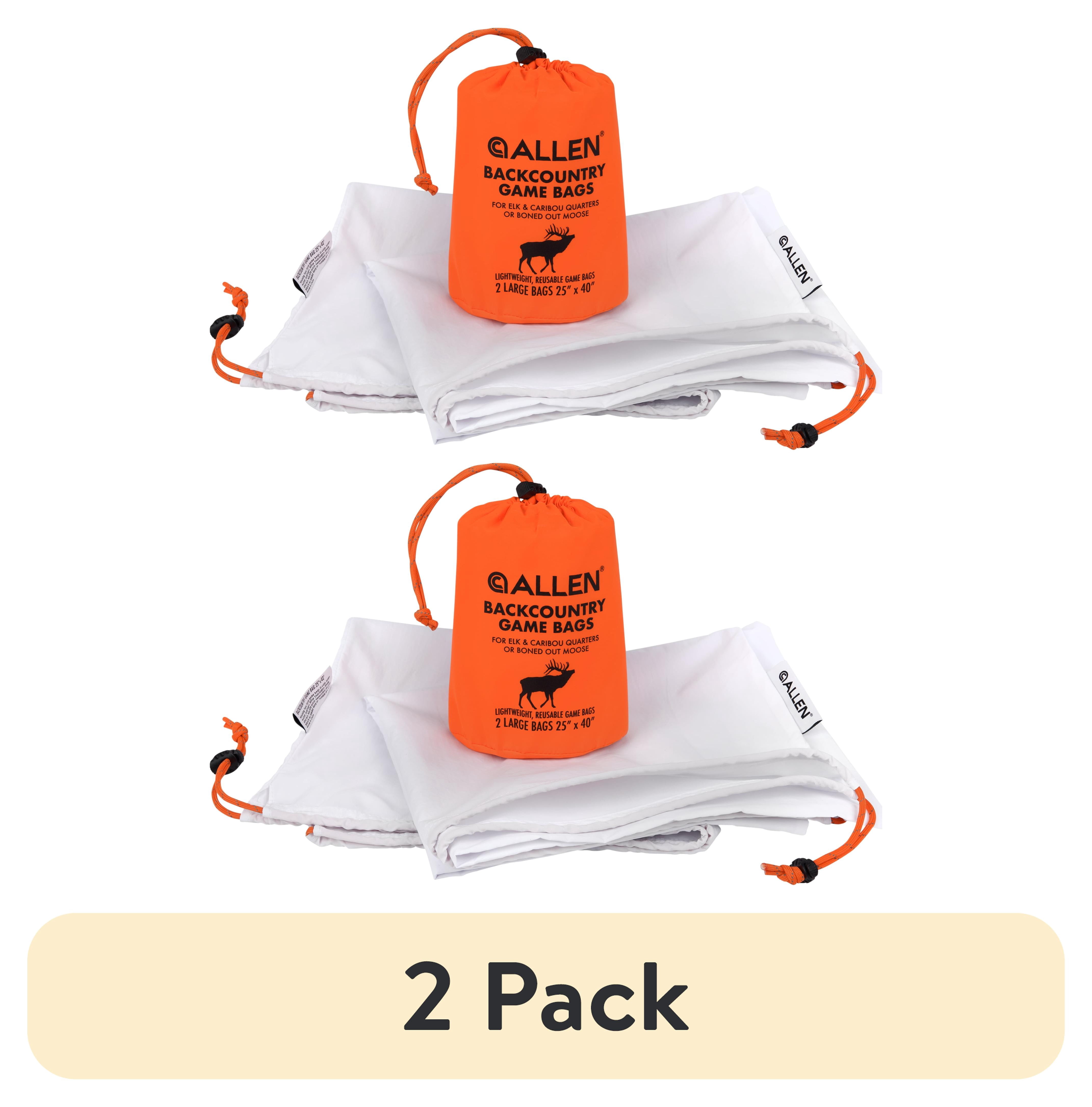 (2 pack) Allen Company Backcountry Imperial Elk Quarter Game Bags - Lightweight Breathable Reflective Drawstring - 2 Pack - White