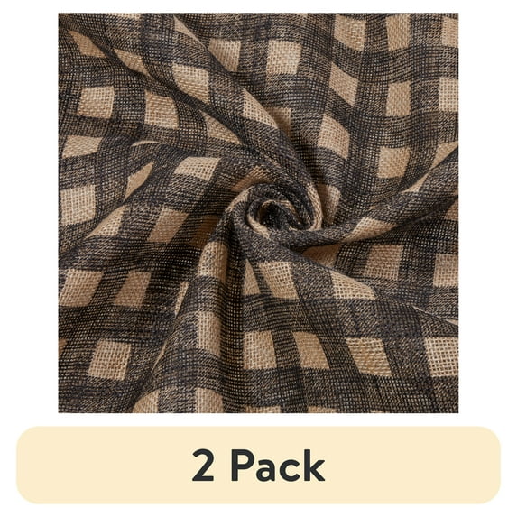 (2 pack) Allen Company Folded & Precut Jute Burlap Craft Fabric, 46"W x 2-Yards, Black Buffalo Check