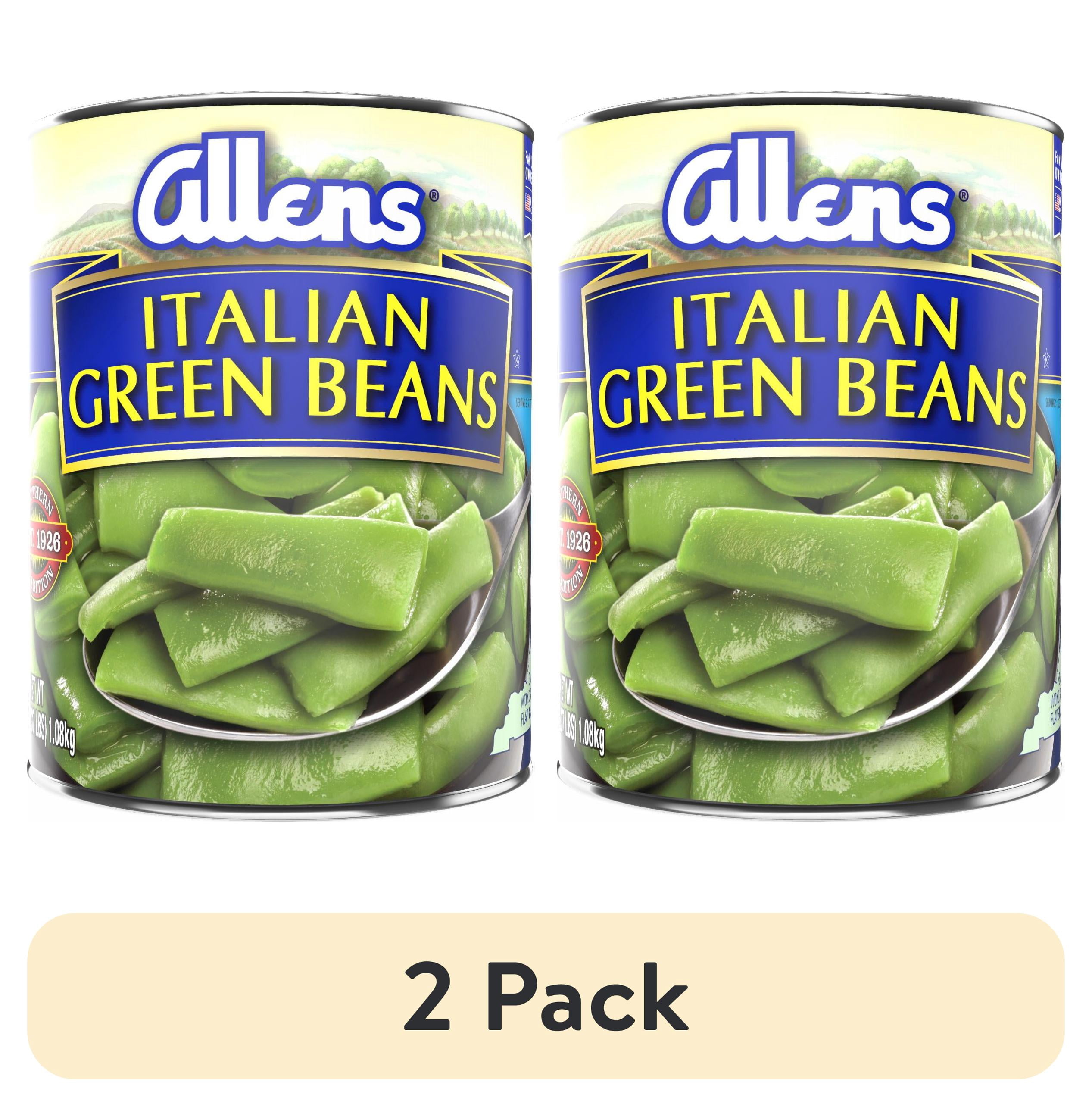 (2 pack) Allen's Italian Green Beans, Canned Vegetables, 38 oz Can