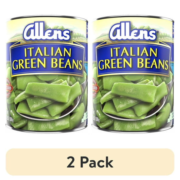 (2 pack) Allen's Italian Green Beans, Canned Vegetables, 38 oz Can