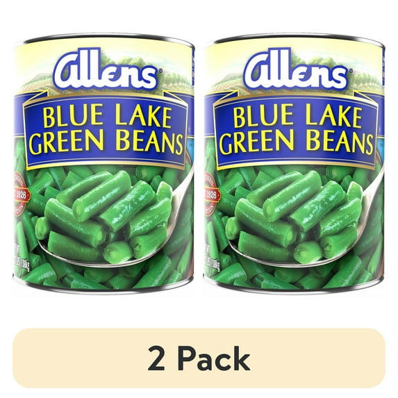 (2 pack) Allens Blue Lake Green Beans, Canned Vegetables, 38 oz