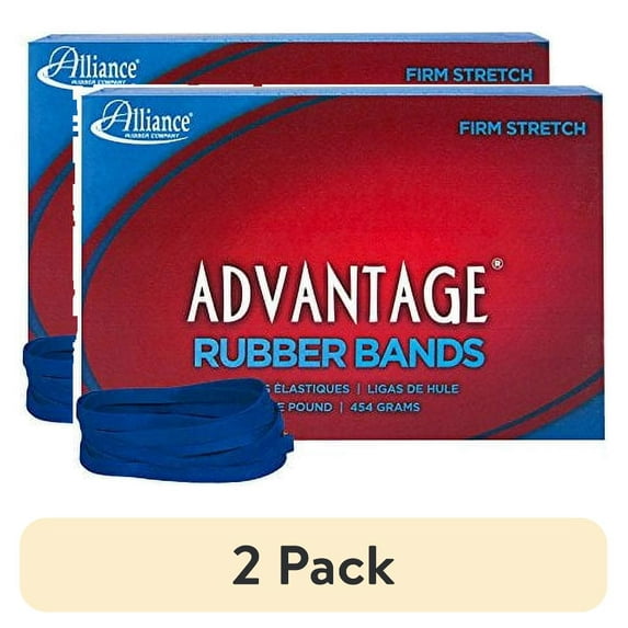 (2 pack) Alliance Rubber 54645 Advantage Rubber Bands Size #64, 1 lb Box Contains Approx. 300 Bands (3 1/2" x 1/4 ", Blue)