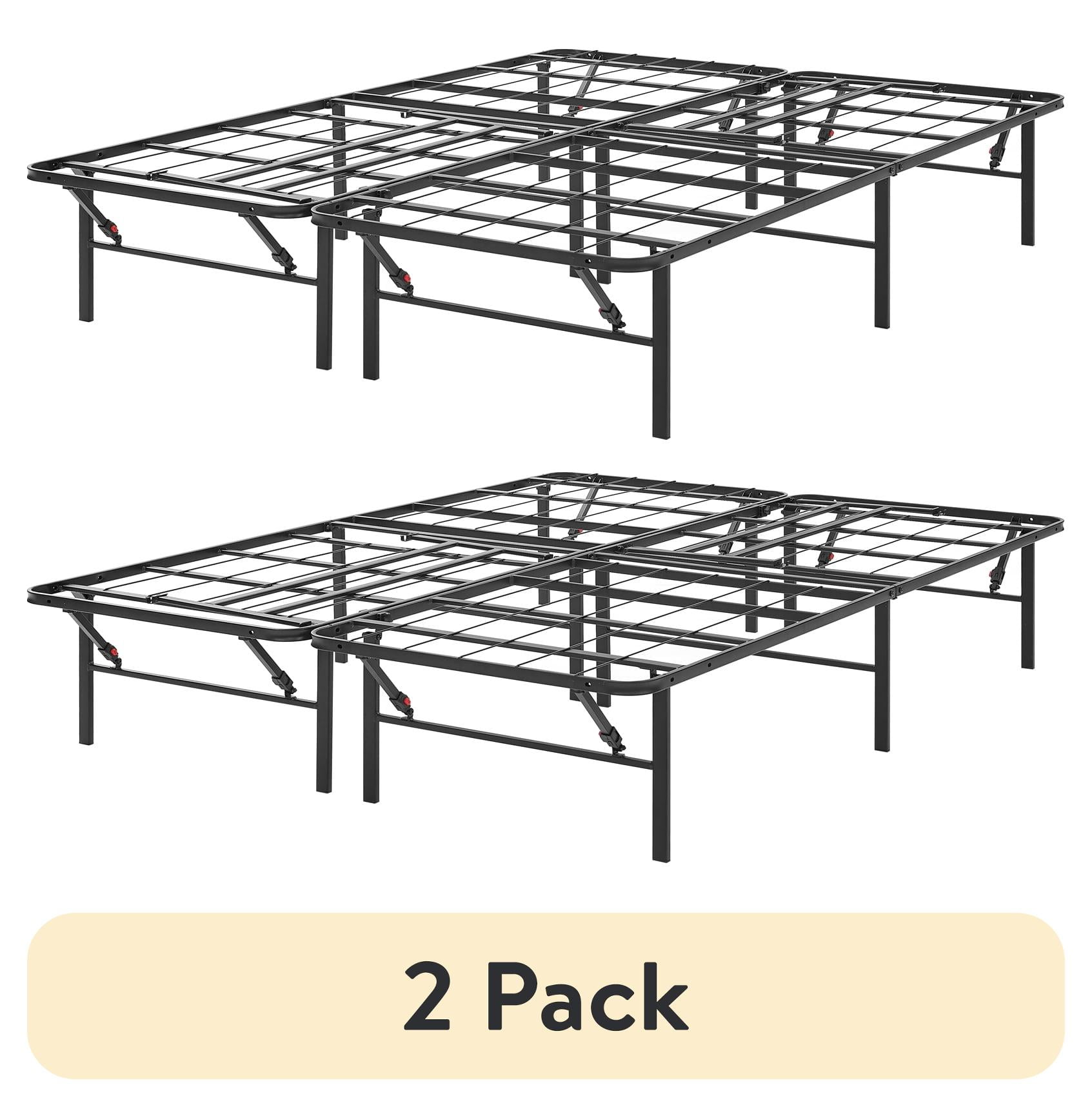 (2 pack) Allswell 14" Convertible High Platform Metal Bed Frame, Queen/King, Black