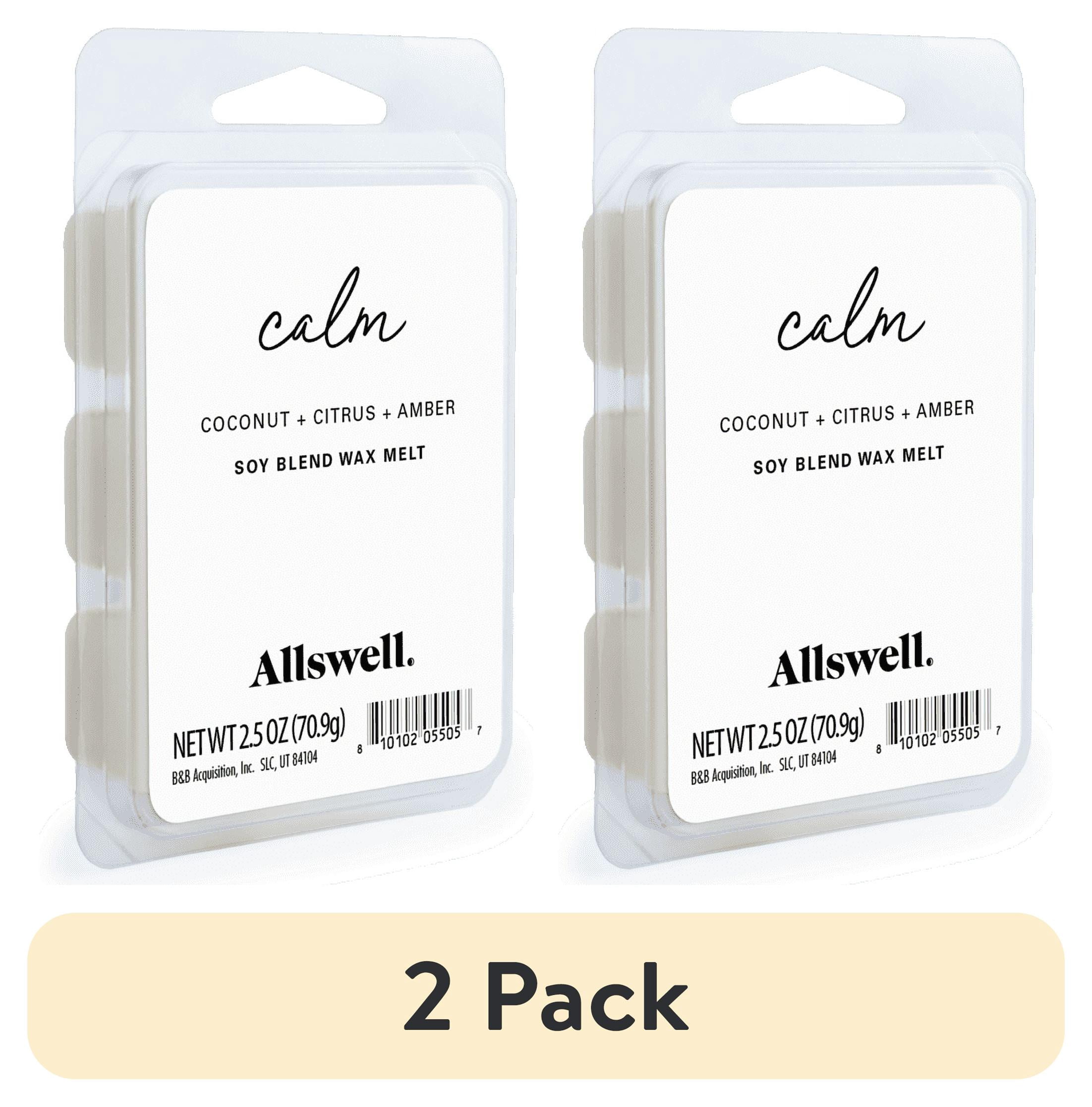 (2 pack) Allswell 6 Cube Wax Melts, Calm (Coconut + Citrus + Amber), 2.5 oz