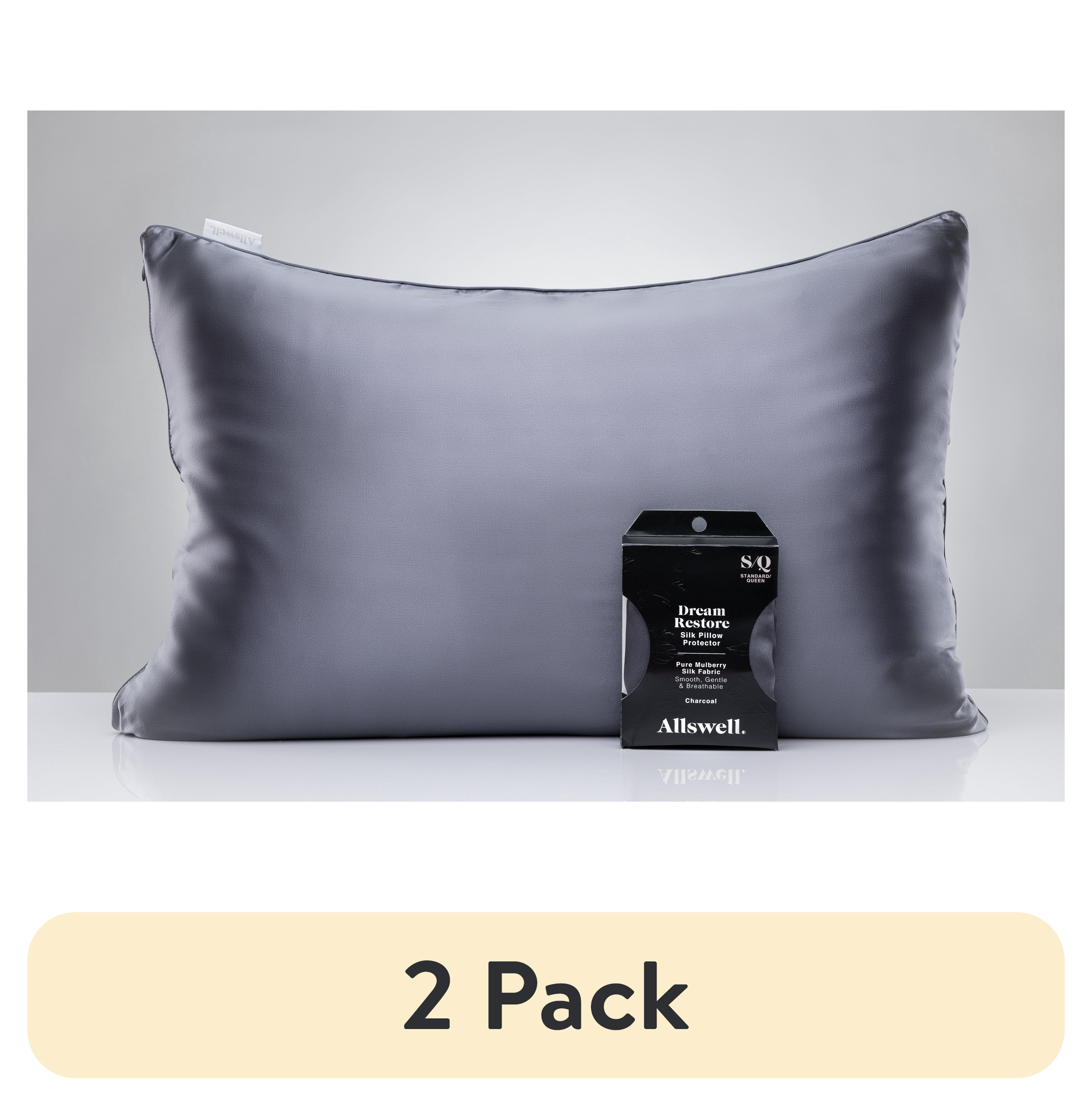 (2 pack) Allswell Dream Restore Silk Pillow Protector, Standard/Queen, Zippered Closure
