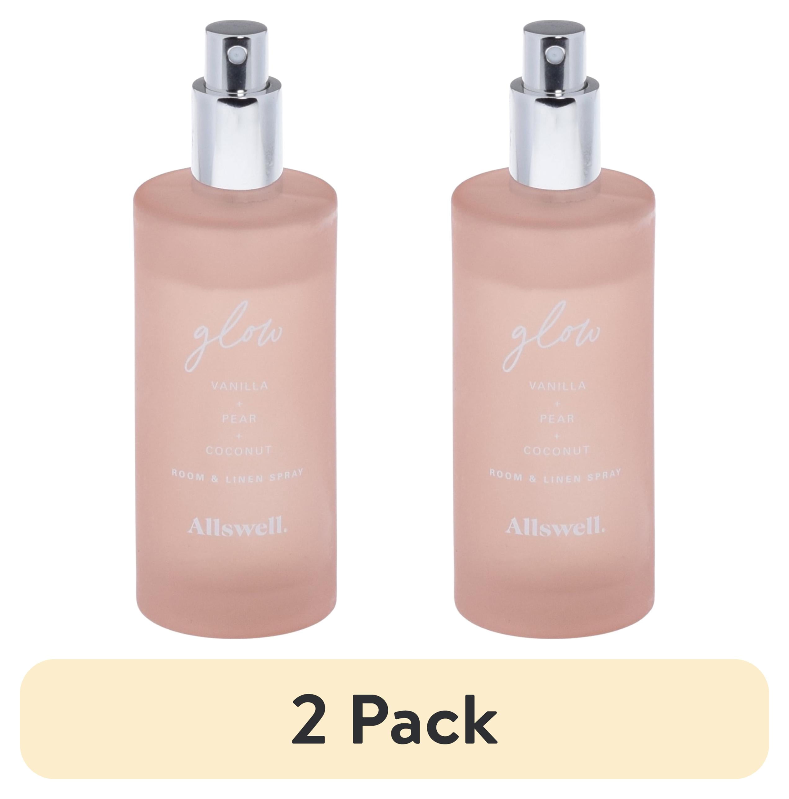 (2 pack) Allswell Glow (Vanilla + Pear + Coconut) Scented Room & Linen Spray 3.4 Fl oz (100mL)