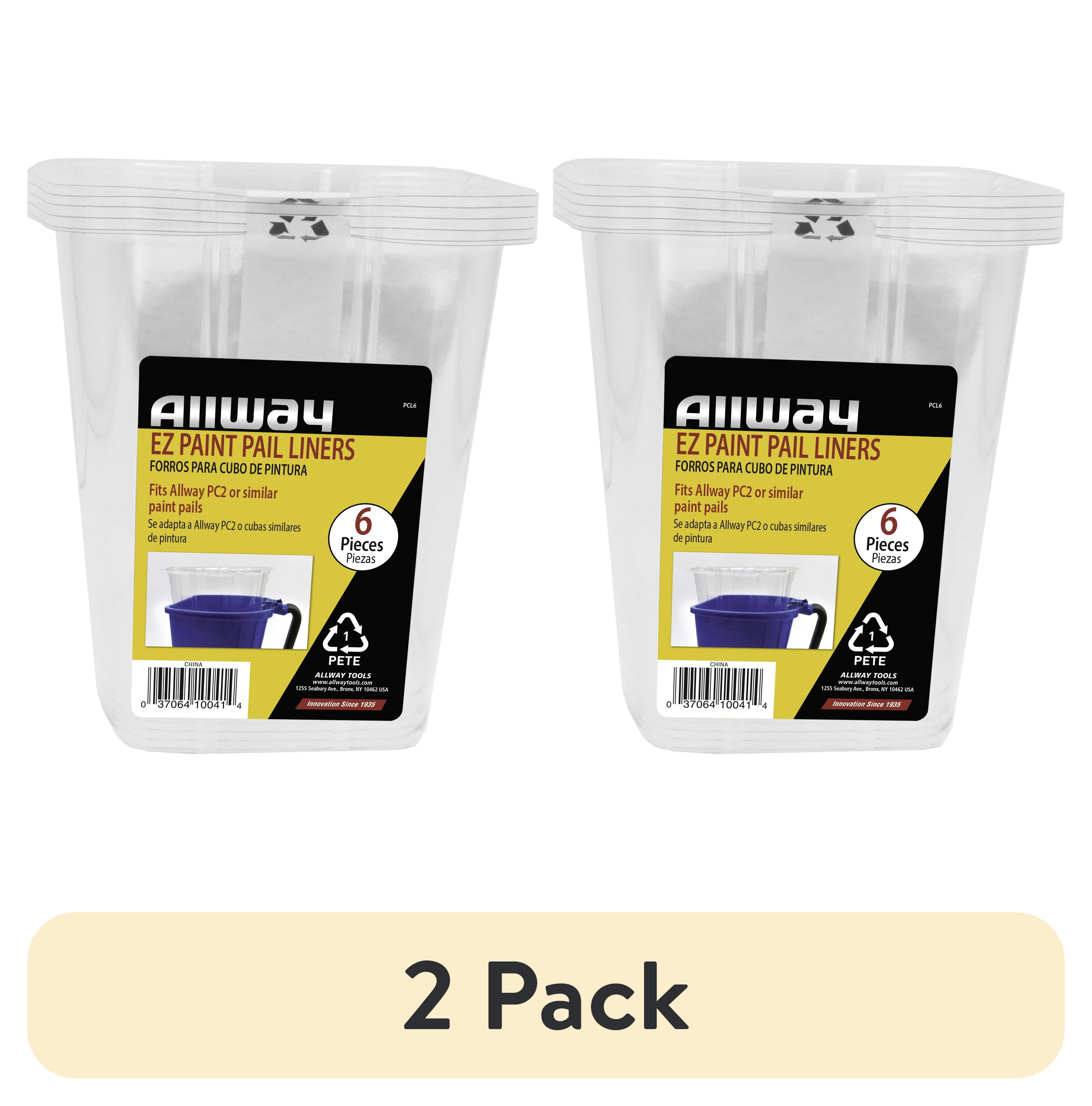 ALLWAY EZ Paint Pail Liners, 6-Pack, PET Plastic, for Paint Pail