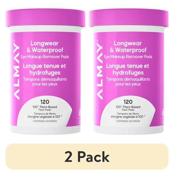 Almay Eye Makeup Remover Pads, Biodegradable Longwear & Waterproof Cleansing Wipes