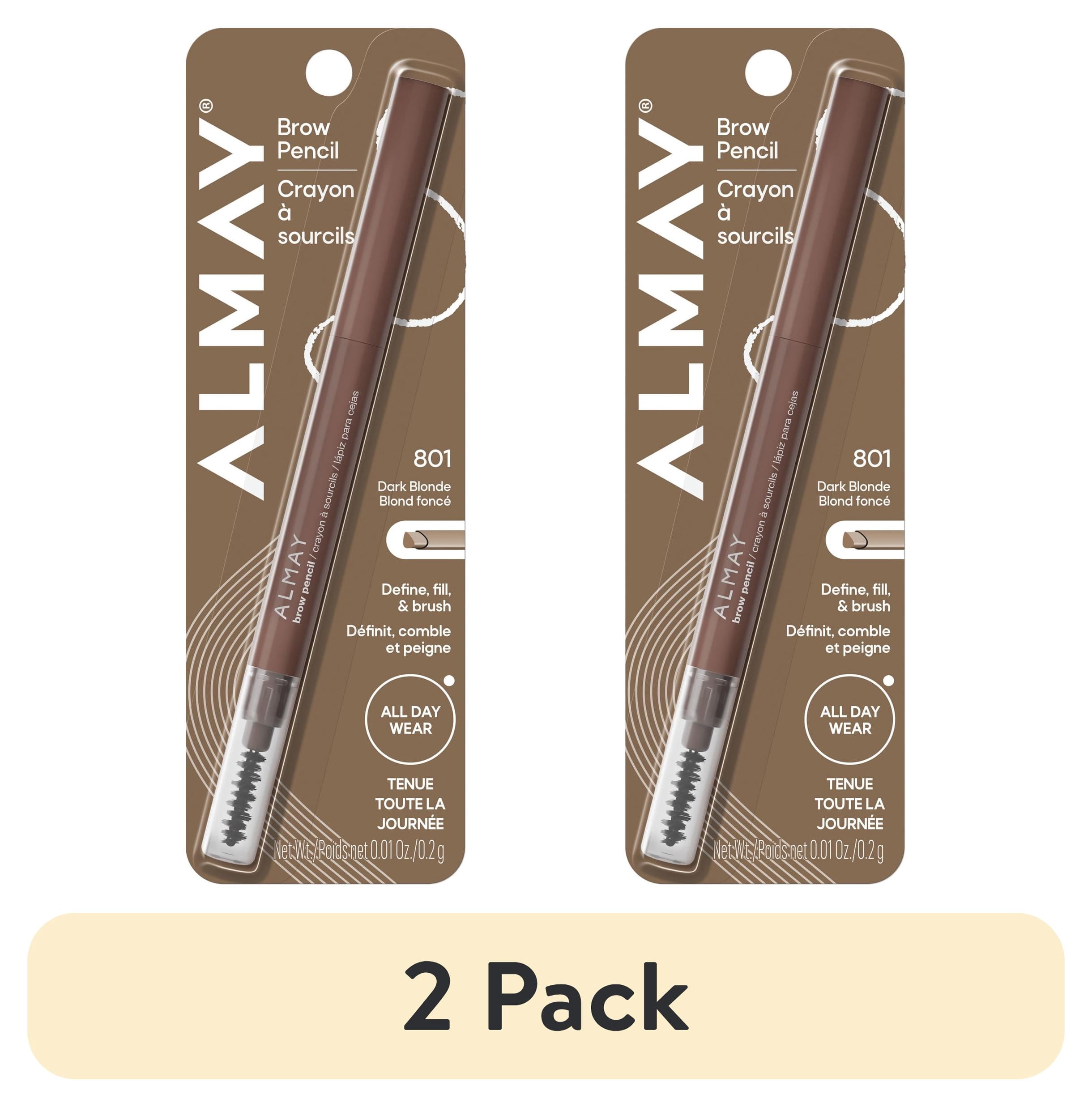 (2 pack) Almay Brow Pencil, Eyebrow Makeup, Hypoallergenic, 801 Dark Blonde