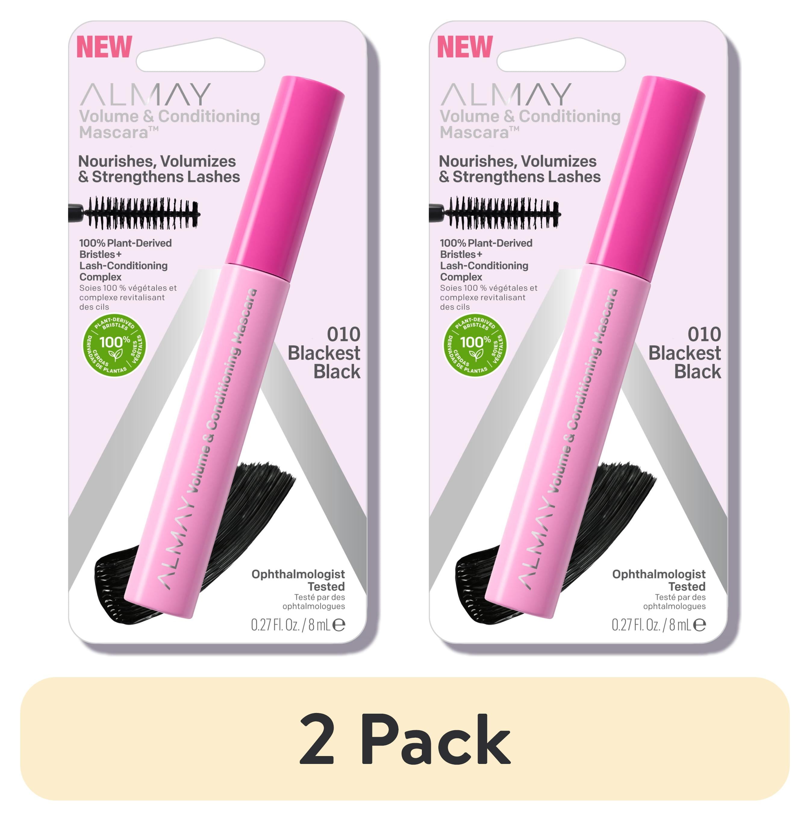 (2 pack) Almay Volume and Conditioning Waterproof Mascara, 10 Blackest Black, 0.27 fl oz