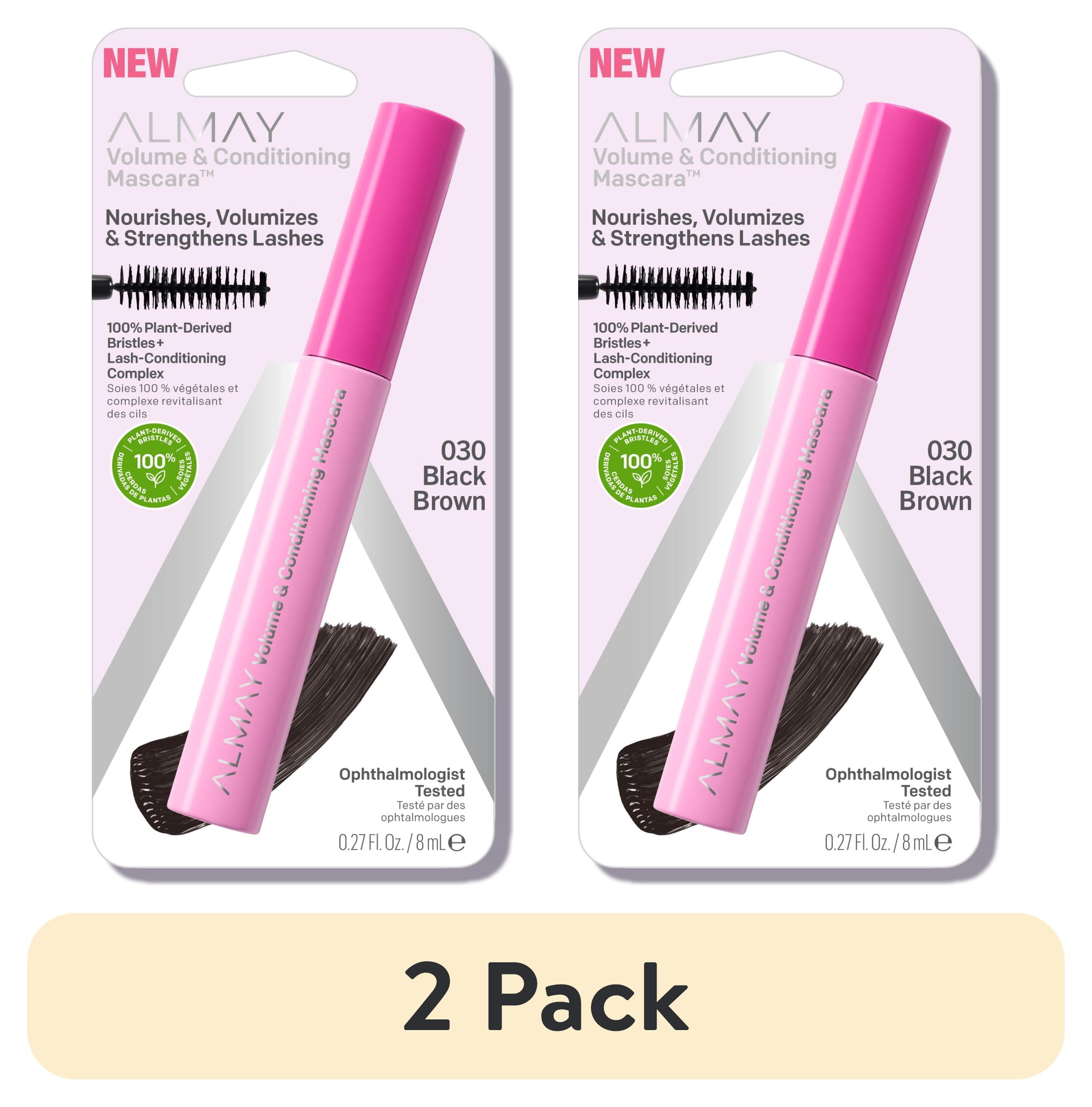 (2 pack) Almay Volume and Conditioning Waterproof Mascara, 30 Black Brown, 0.27 fl oz