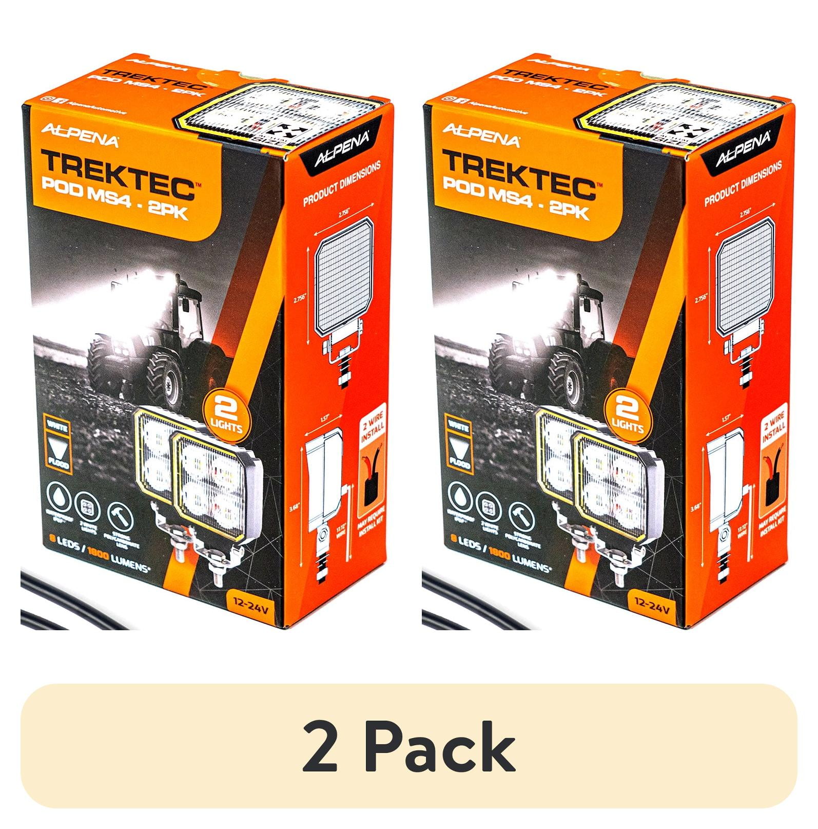 (2 pack) Alpena TrekTec LED Flood Light MS4 2 Pack, 12V, New Model 72009, Universal Fit for Trucks, SUVs