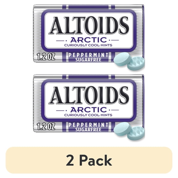 (2 pack) Altoids Arctic Peppermint Sugar Free Breath Mints - 1.2oz Tin