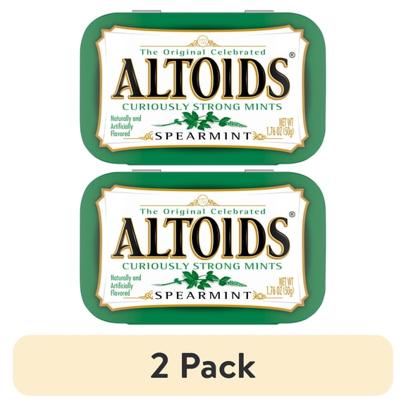(2 pack) Altoids Spearmint Sugar Free Breath Mints, Single Pack - 1.76 oz