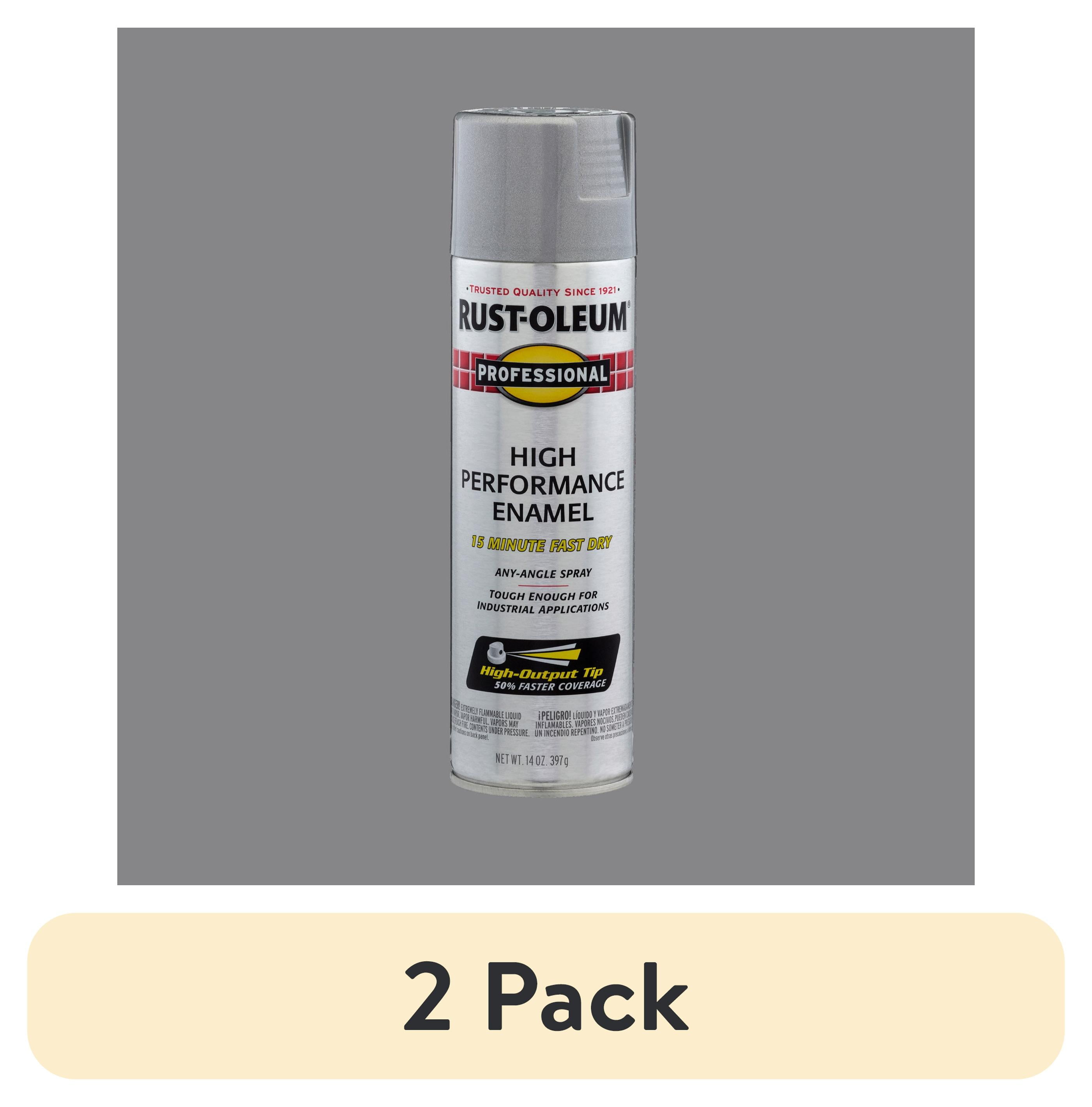 (2 pack) Aluminum, Rust-Oleum Professional High Performance Gloss Enamel Spray Paint-7515838, 15 oz
