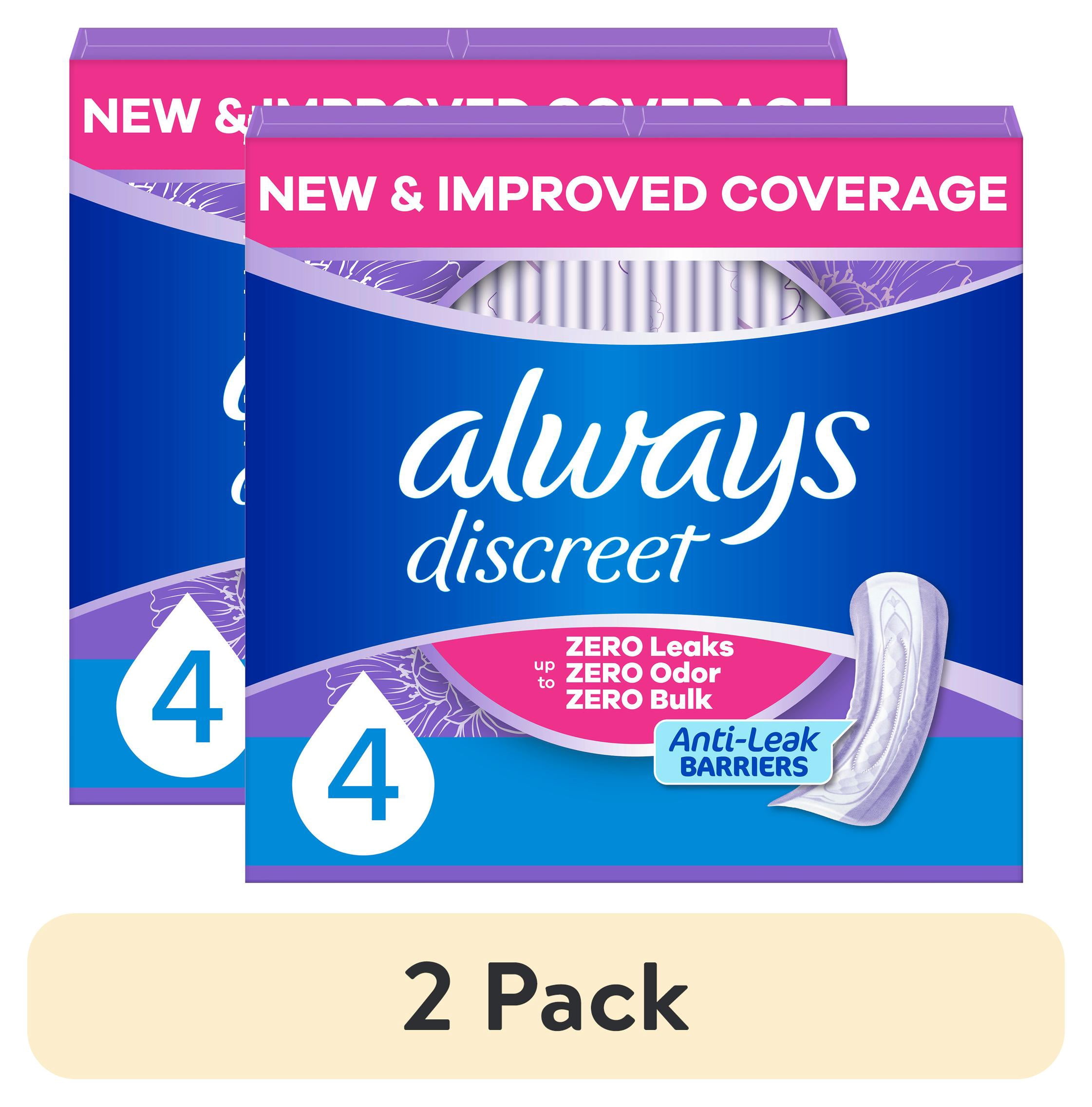 (2 pack) Always Discreet Pads, Moderate Absorbency, Regular, 108 Count