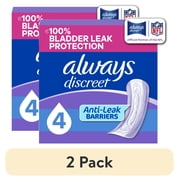 2 pack Always Discreet Pads, Moderate Absorbency, Regular, 108 Count