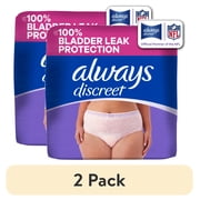 2 pack Always Discreet - Adult Diapers for Women Size L, 17 Count