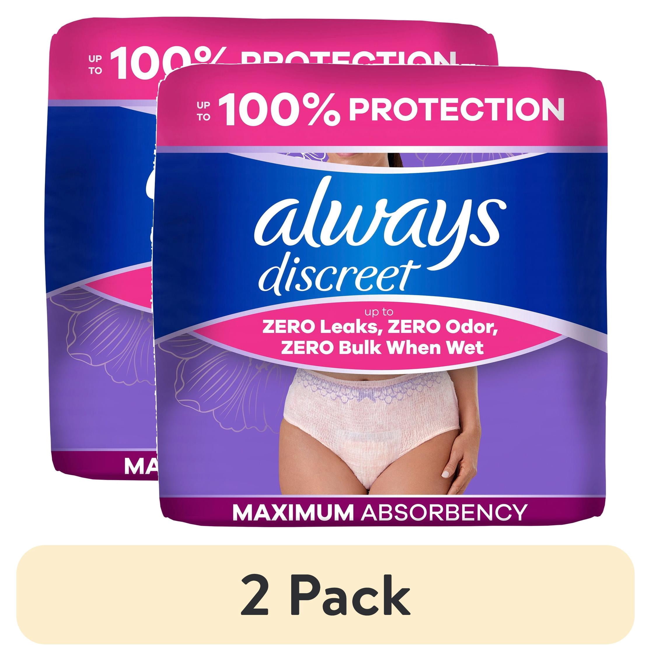 (2 pack) Always Discreet - Adult Diapers for Women Size S/M, 19 Count​