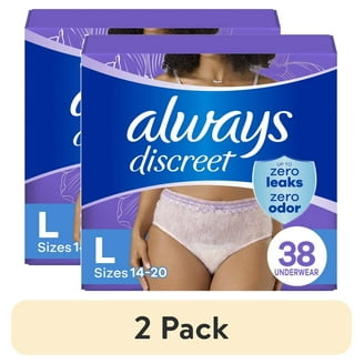 Always Discreet Incontinence Underwear, Leak Protection, XL, 26 Ct