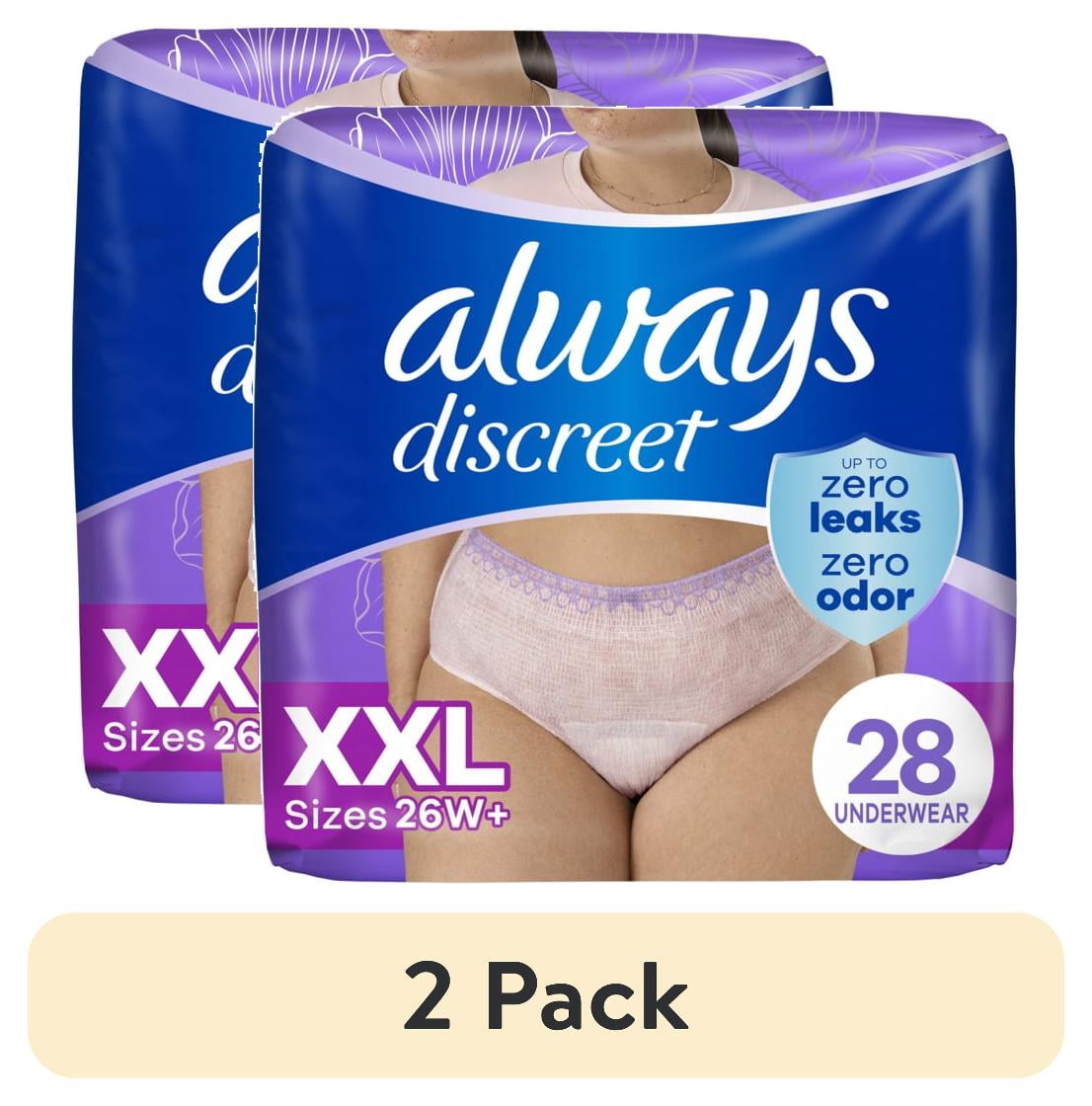 Always Discreet Adult Incontinence Underwear for Women, Size XXL