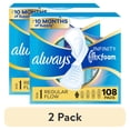 thumbnail image 1 of (2 pack) Always Infinity Feminine Pads for Women, Size 1 Regular, with Wings, Unscented, 108 Count, 1 of 13