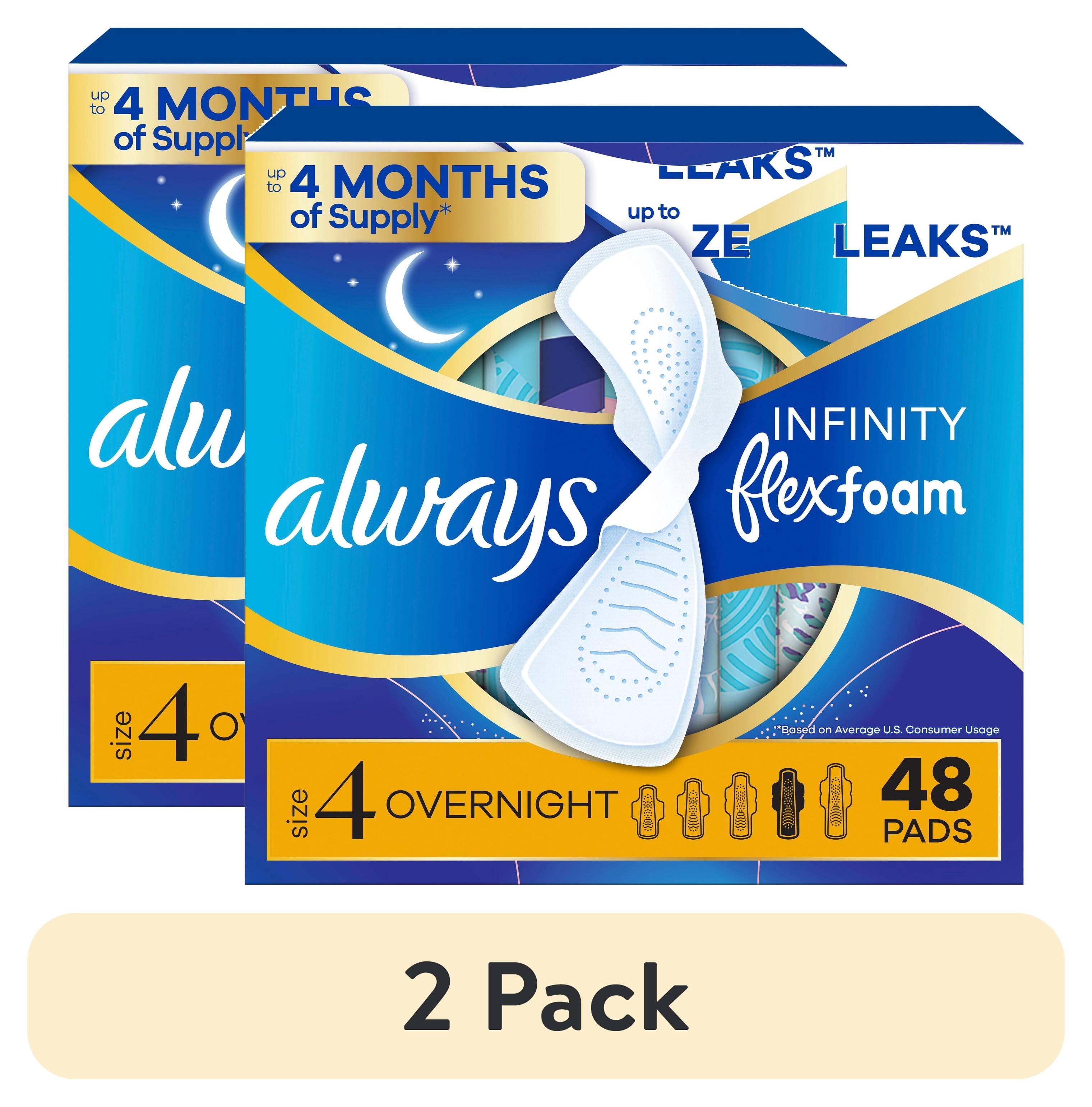 【さっちゃん】Always infinity flex foam 4箱 2 pack) Always Infinity FlexFoam Pads, Size 4, Overnight, Wings