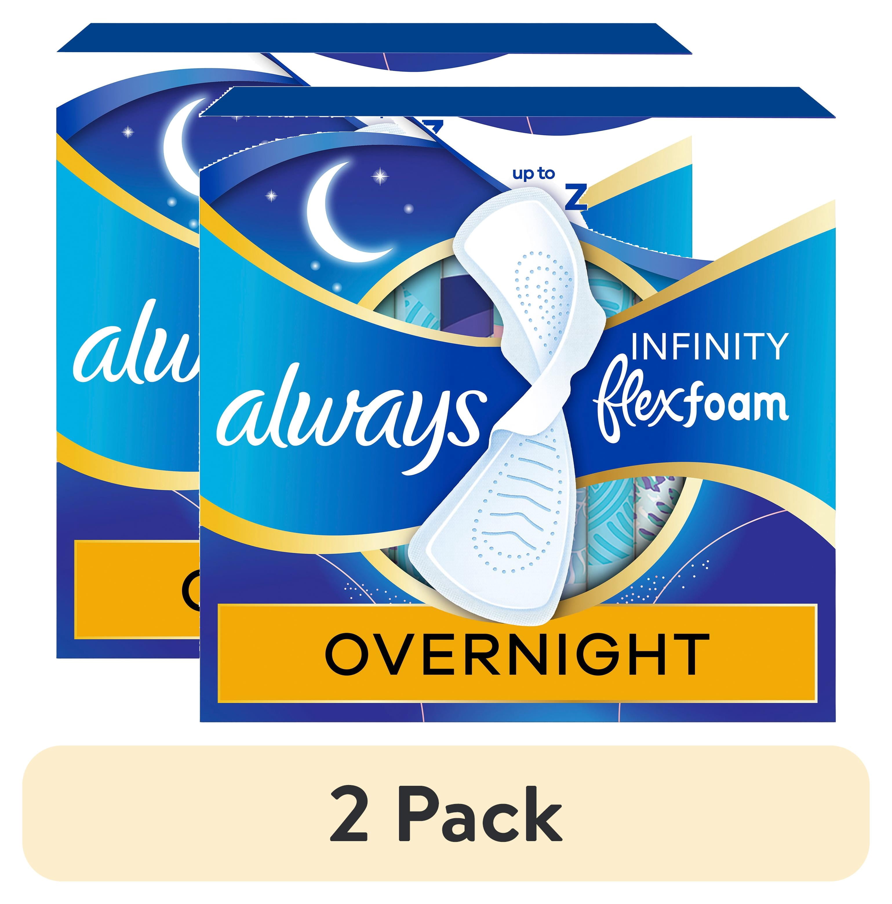 Always Infinity FlexFoam Pads, Size 4, Overnight, Wings, Unscented