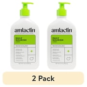 2 pack Amlactin Daily Nourish Body Lotion, 12% Lactic Acid for Dry Skin Relief, Exfoliating, 14.1OZ