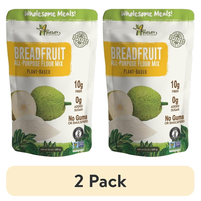 (2 pack) Amasar All Purpose Breadfruit Mix Powder Flour 24oz Individual ...