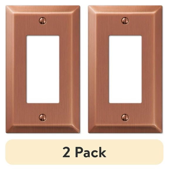 (2 pack) Amerelle 163RAC Century Wallplate, 1 Rocker, Steel, Antique Copper, 1-Pack