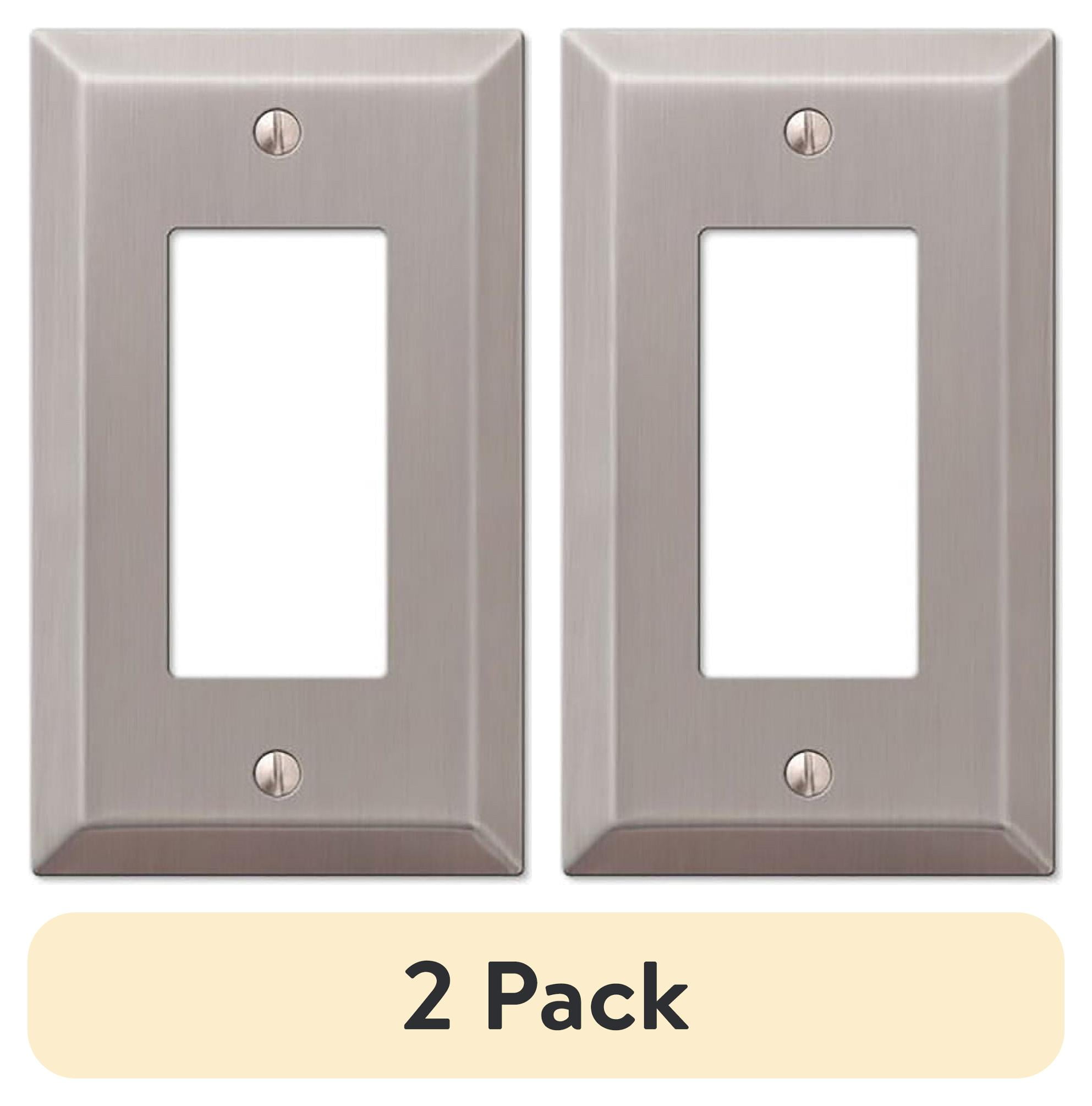 Amerelle Brushed Nickel 1-Gang Stamped Steel Wall Plate