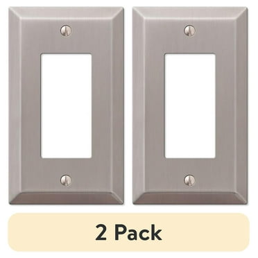 (2 pack) Amerelle 163RBN Century Wallplate, 1 Rocker, Steel, Brushed Nickel, 1-Pack