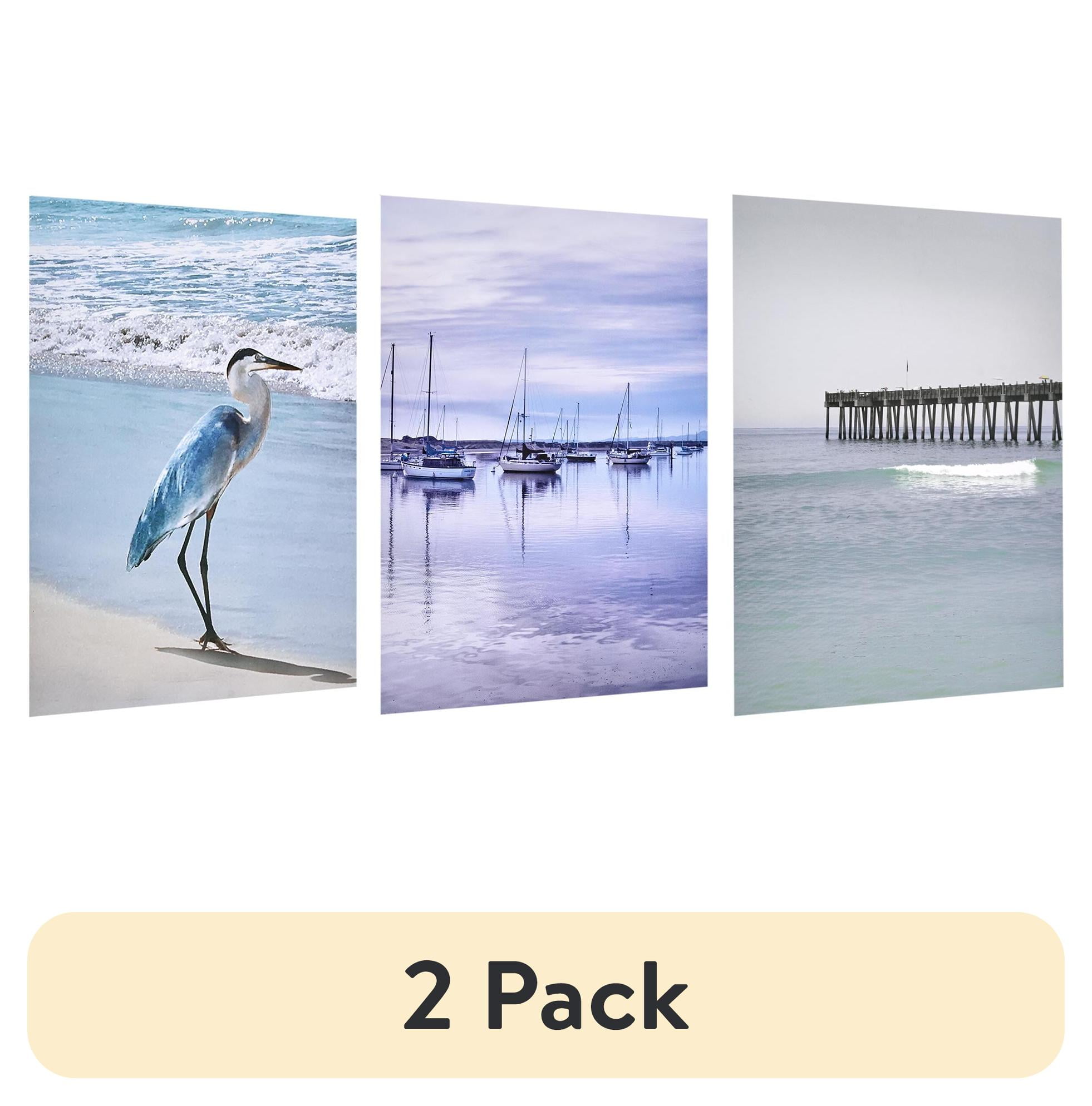 (2 pack) American Art Decor Coastal 8" x 10" 3-Piece Print Set