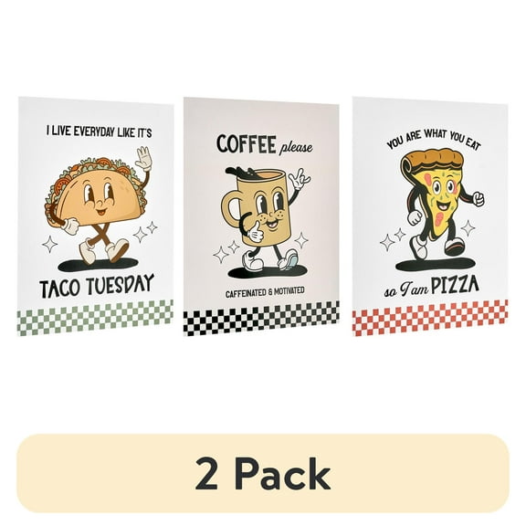 (2 pack) American Art Decor Food 8" x 10" 3-Piece Print Set