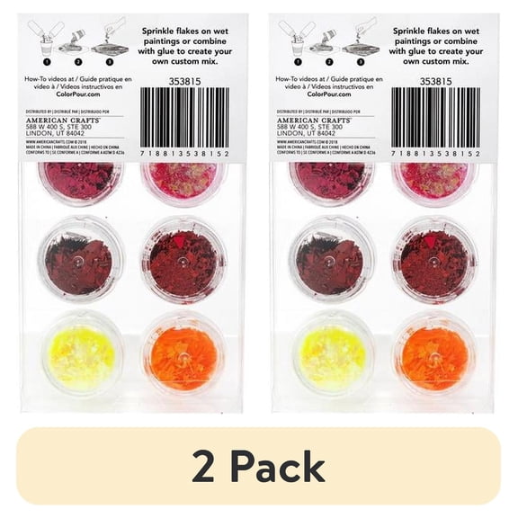 (2 pack) American Crafts Color Pour Foil Flakes .1oz-Warm, 6/Pkg