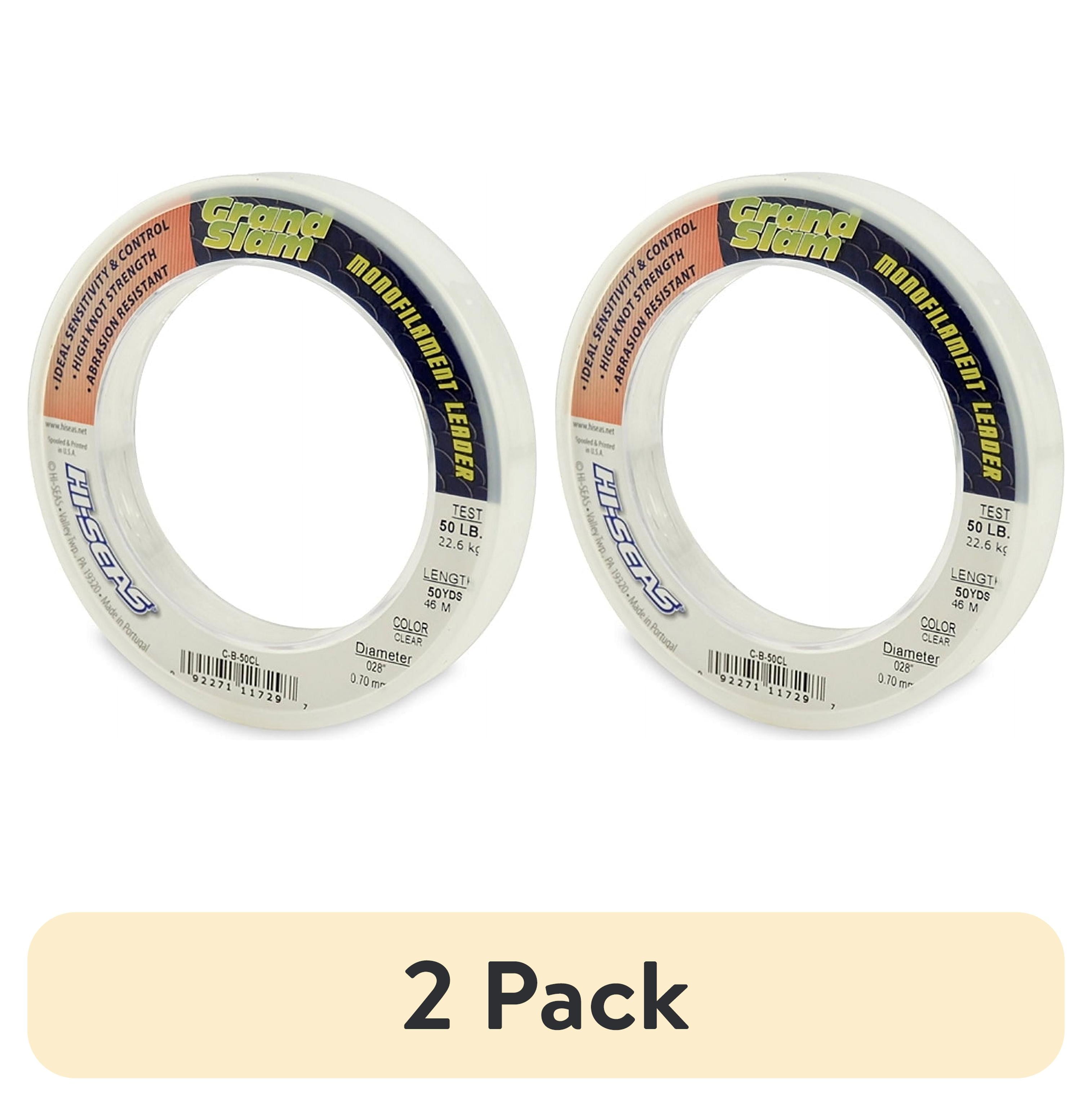 (2 pack) American Fishing Wire HI-SEAS Grand Slam 50-Yards 40 lb. Monofilament Fishing Leader, Clear
