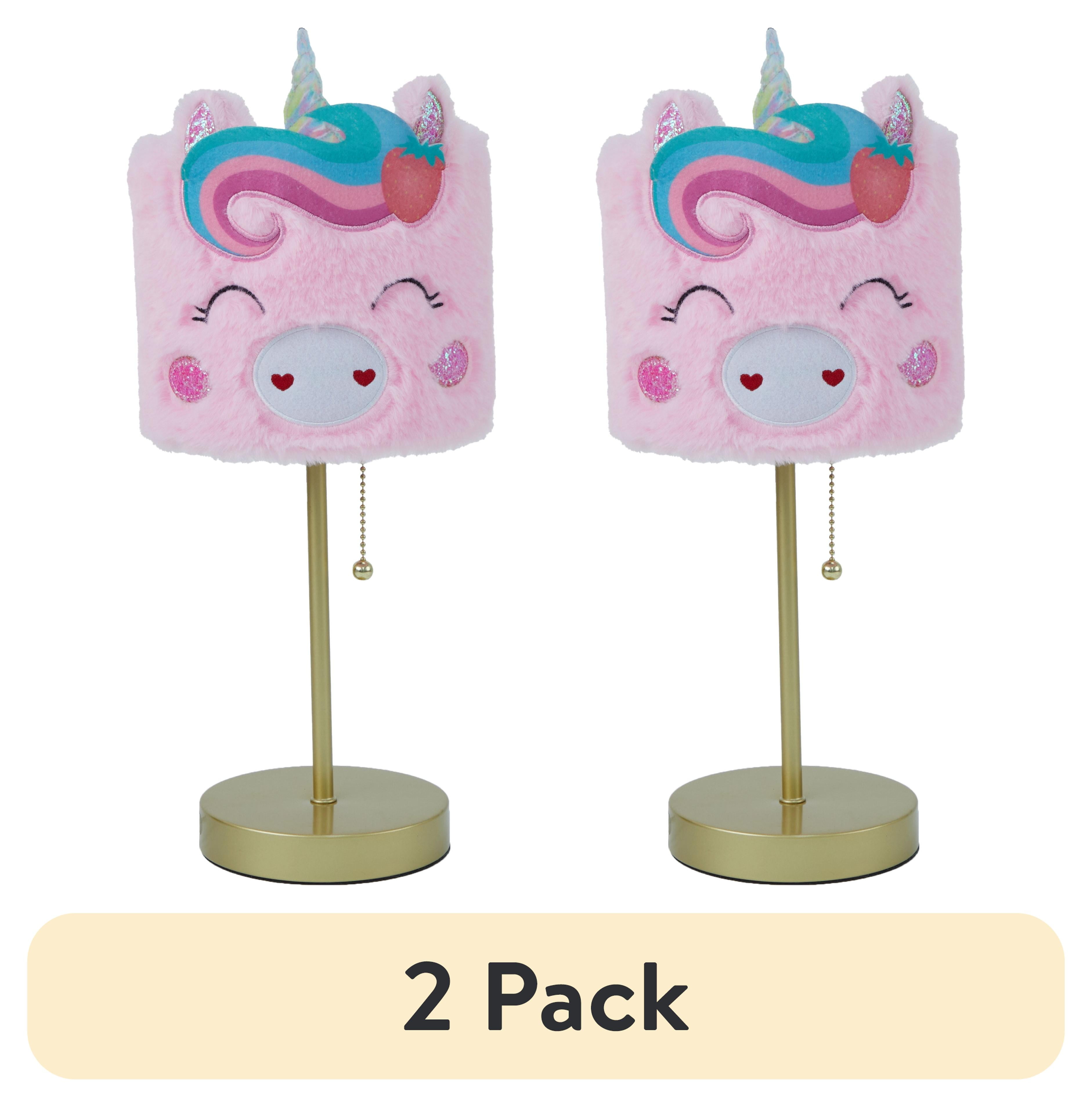 (2 pack) American Kids 15" Unicorn Stick Lamp with Plush Shade