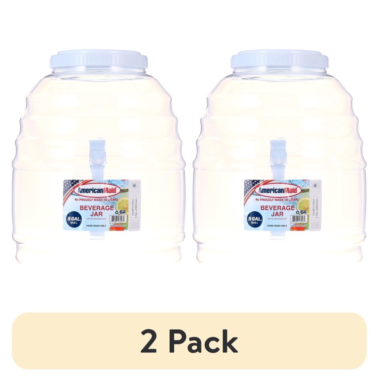 2 pack) American Maid 5 Gallon Vitrolero White Beverage Dispenser