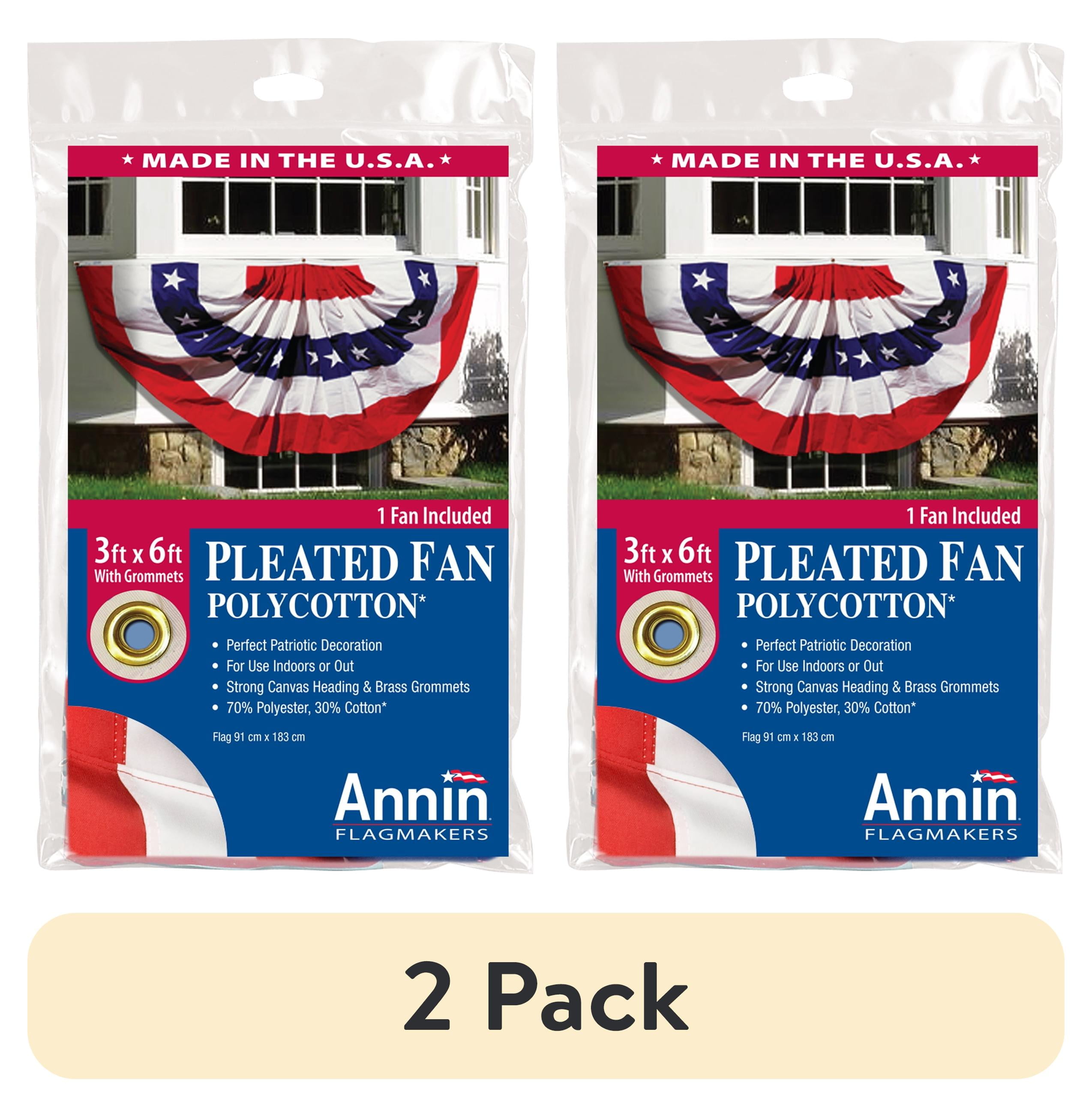Large American Pleated Fan Bunting with Stars and Stripes