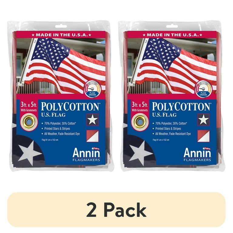 2 pack) American Polycotton Flag with Brass Grommets by Annin, 3