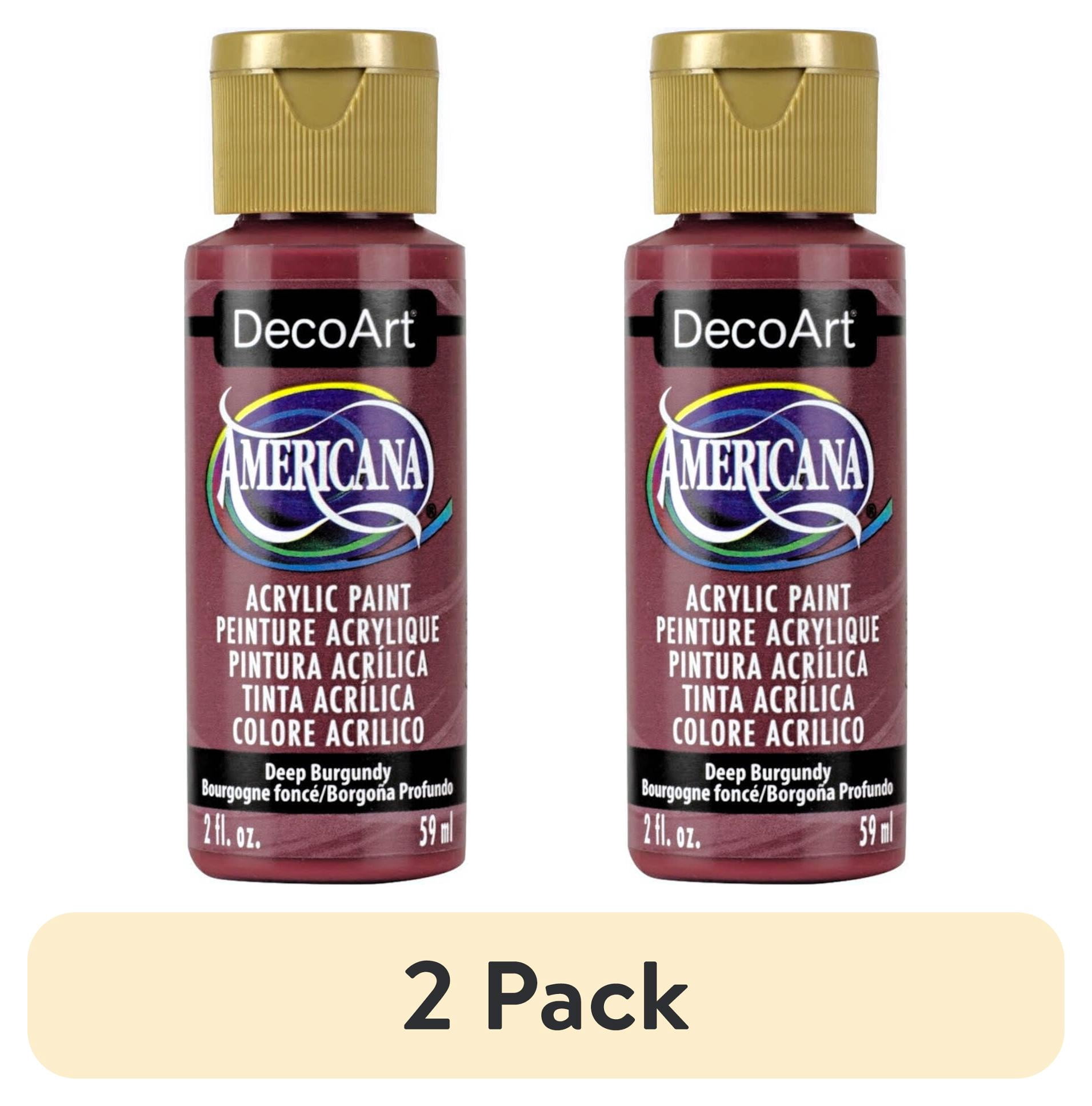 (2 pack) DecoArt Americana Acrylic Paint, 2 oz, Red Color Family, Matte Finish