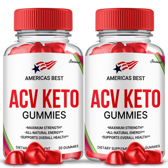 (2 pack) Americas Best ACV Keto Gummies, Keto + ACV Supplement, Maximum Strength Formula, All Natural Gelatin Free, 2 Month Supply