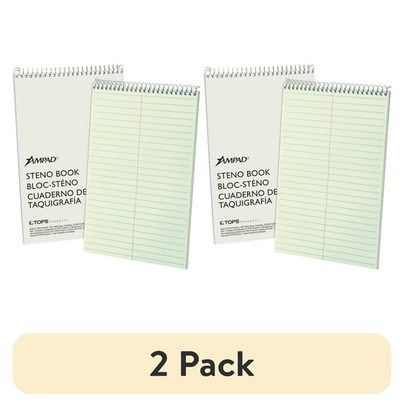 (2 pack) Ampad, TOP25270, Kraft Cover Steno Book, 1 Each
