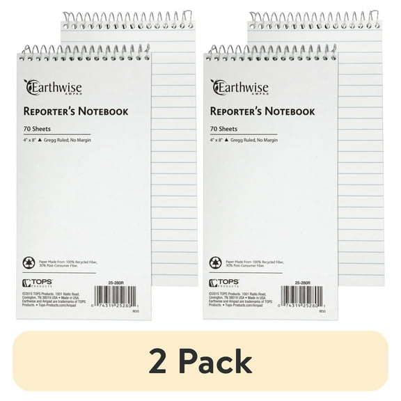 (2 pack) Ampad, TOP25280, Earthwise Reporter's Notebook, 1 Each