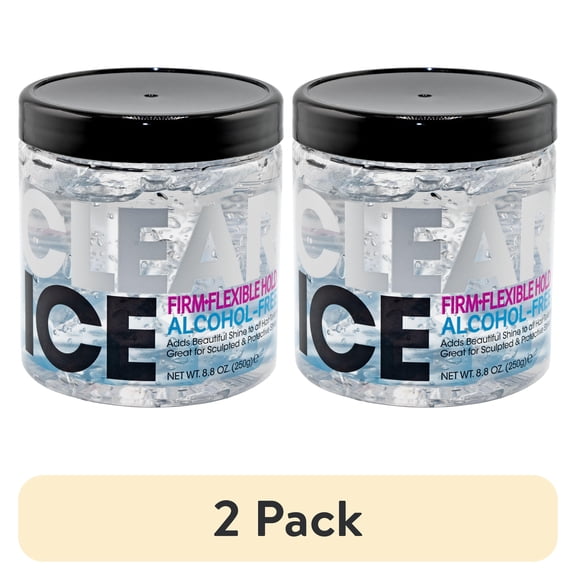 (2 pack) Ampro Clear Ice Ultra Hold Protein Unisex Styling Gel for Resistant Hair Textures, 8.8 oz. Moisturizing