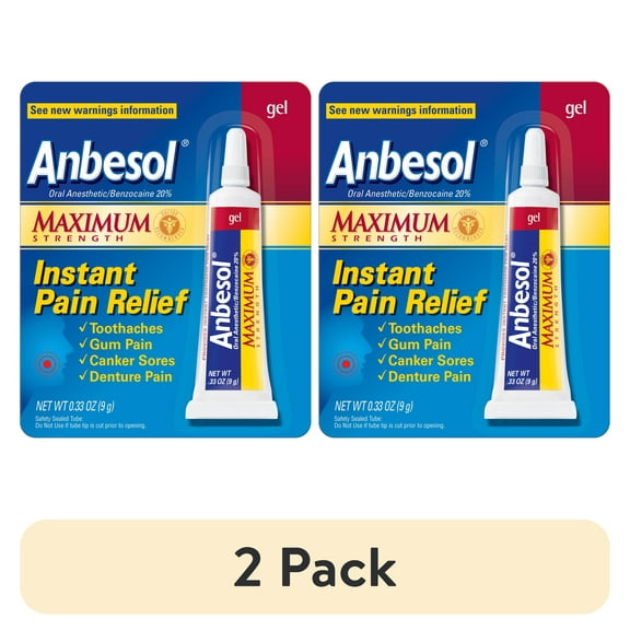 (2 pack) Anbesol Gel Maximum Strength 0.33 oz